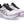 Purple and black running shoe on a white background