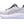 Purple and black running shoe on a white background