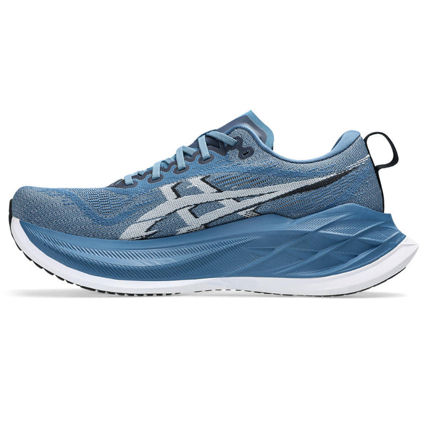 The ASICS Superblast has a large ASICS logo on the medial side of the shoe.