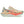 The coral color of this ASICS shoe makes it look fast.