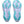 Pair of white and turquoise athletic shoes on a white background