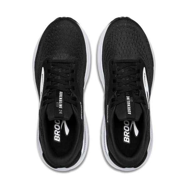 This men's Adrenaline GTS 24 has black laces and black insoles to match the black upper of the shoe.