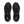 Black running shoes with visible branding on a white background