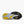 Yellow running shoe with black accents on a white background