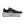 Navy Brooks running shoe with white sole on a white background.