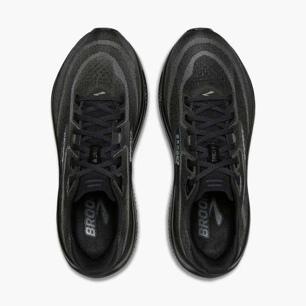 Black laces are used to match the upper. 