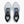 A pair of Brooks Ghost running shoes shown from a top-down view, featuring a white and light blue mesh upper with black laces and black branding details.