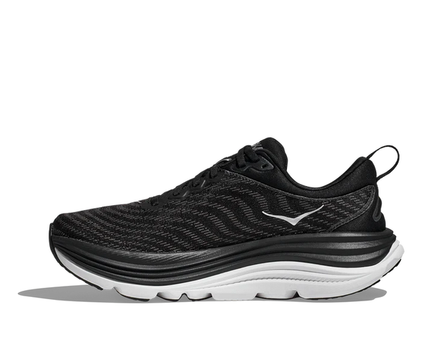 Medial view of the Men's HOKA Gaviota 5 in Black/White