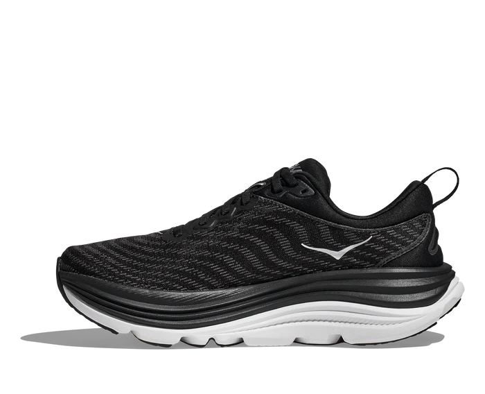 Medial view of the Women's Gaviota 5 in the wide D width, color Black/White