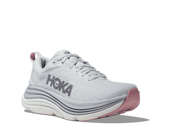 A deeper grey Hoka decal can be found in the middle of the lateral side on the upper. 