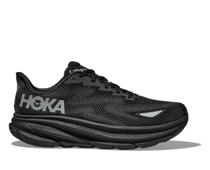 This Clifton 9 GTS has a black upper and black midsole. 