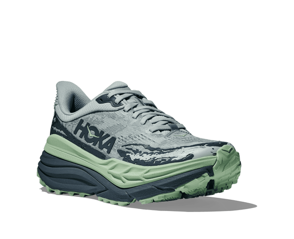 The upper of this shoe has a base color of light blue and deep blue accents throughout. 