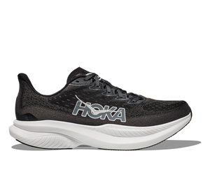 This Mach 6 has a black upper and a white midsole. 