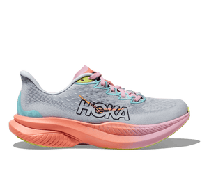 Behold Hoka's lightest, most responsive Mach to date. This lively trainer has been fine-tuned for extra energy return with a super-critical foam midsole and updated for enhanced durability with strategic rubber coverage in the outsole.