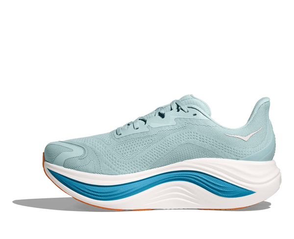 A white Hoka logo is printed near the ankle on the medial side of the upper. 