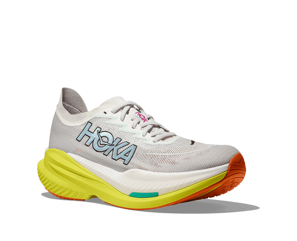 Bolder than ever before, the Hoka Mach X 2 brings the heat to speedwork. Inspired by the Cielo X1’s race-ready geometry, Hoka combined an extra-resilient PEBA-topped midsole and increased rocker profile for an aggressive toe-off, then extended the Pebax® plate design for enhanced support and propulsion.