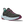 Gray and purple running shoe with white sole on a transparent background