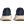 Navy running shoes with white soles on a transparent background