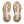 Close-up of a pair of brown and white shoe soles on a transparent background