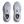 Pair of white running shoes with visible Hoka branding on a transparent background