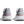 Pair of gray running shoes with pink accents on a transparent background