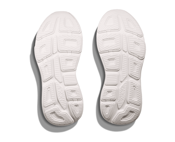 The bottom of the shoe is all white with white rubber on the outsole. 