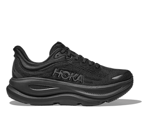 This Men's Bondi 9 comes in all black with a black upper and midsole. 
