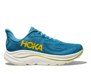 This Men's Clifton 10 comes with a white midsole and sky blue upper. 