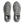 A birds-eye view of this shoe shows grey laces and insoles that match the upper. 