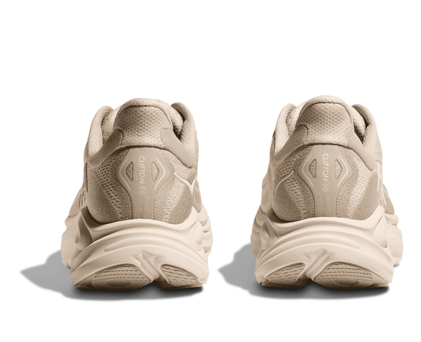Clifton 10 is printed on the heel of the shoe in cream lettering. 