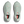 Pair of light gray sneakers with red accents on a transparent background