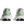 Pair of gray running shoes with visible brand logo on a transparent background