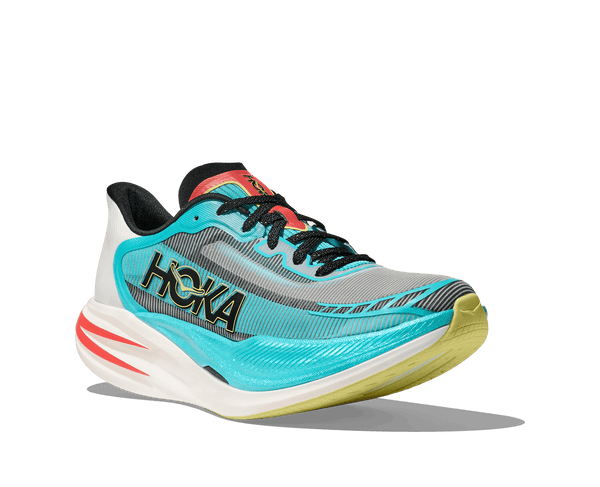 Hoka is printed in black lettering in the middle on the lateral side of the upper. 