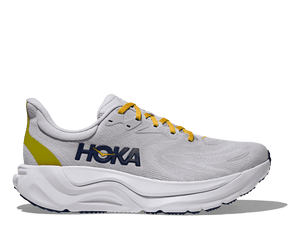 This Arahi 8 has a light grey upper with a white midsole. 