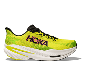 This Mach X 3 has a neon green and yellow upper with a white midsole. 