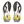 Black rubber is used on the outsole around the toe white neon yellow rubber is used near the heel. 