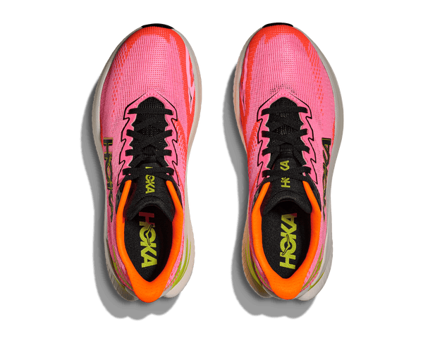 The tongue of this shoe is black which contrast the rest of the brightly colored upper. 