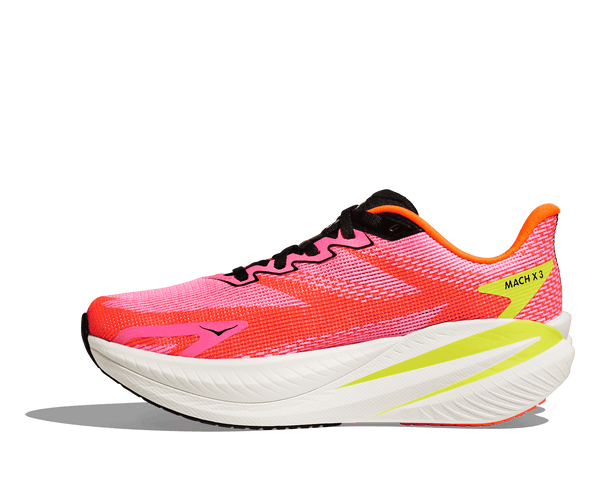 Mach X 3 is printed near the heel on the medial side of the upper in black lettering. 