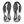 Black and white shoe insoles on a transparent background