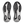 Black and white shoe insoles on a transparent background