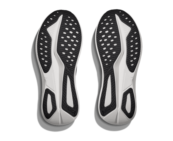Black and white shoe insoles on a transparent background