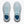 A pair of Hoka running shoes in light blue and white, shown from a top-down view on a plain white background.
