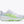 White running shoe with green sole and 'Hoka' branding on a white background