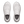 All white running shoe on a white background