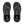 A pair of black HOKA running shoes shown from a top-down view against a solid green background.