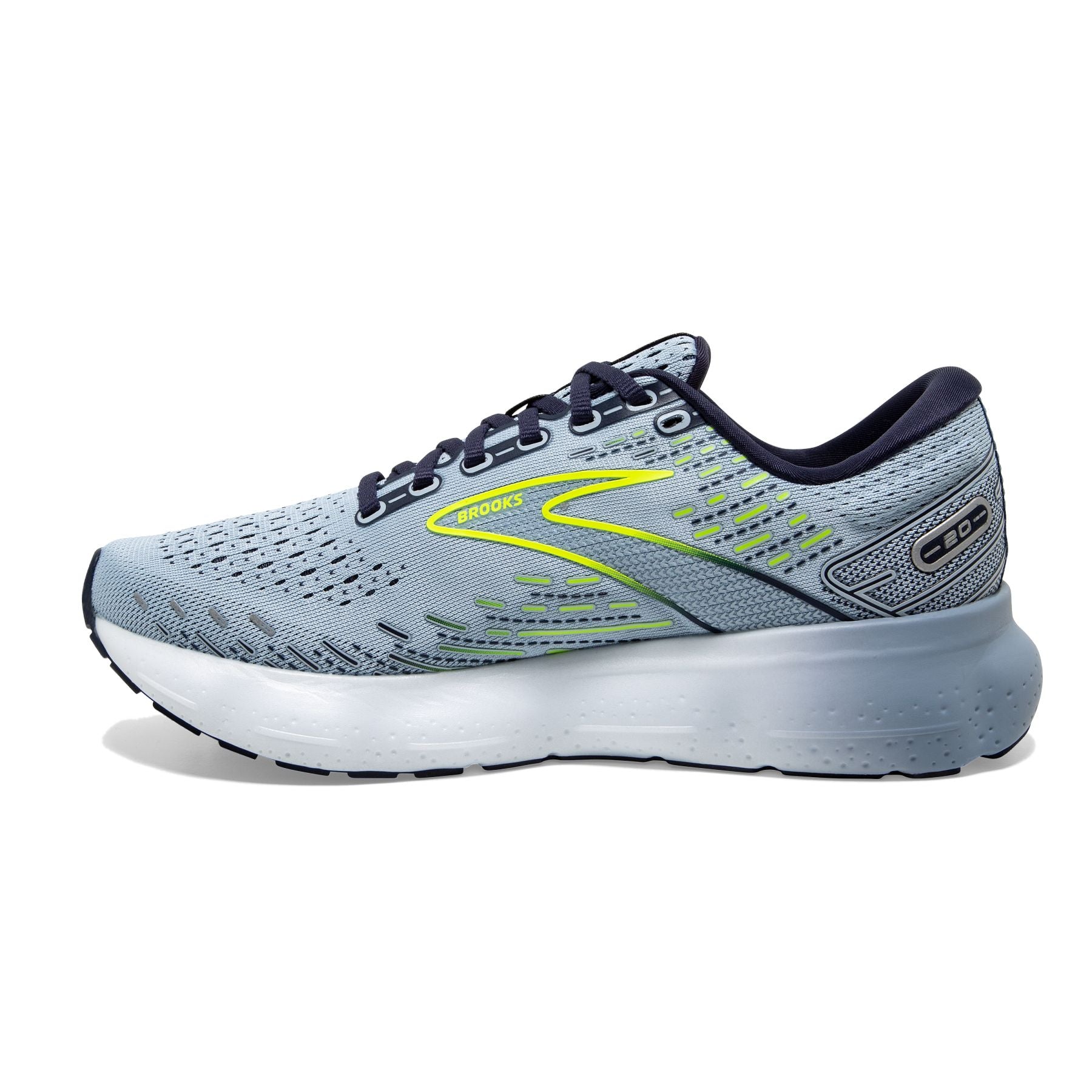 Medial view of the Women's Glycerin 20 in the color Light Blue/Peacoat/Nightlife