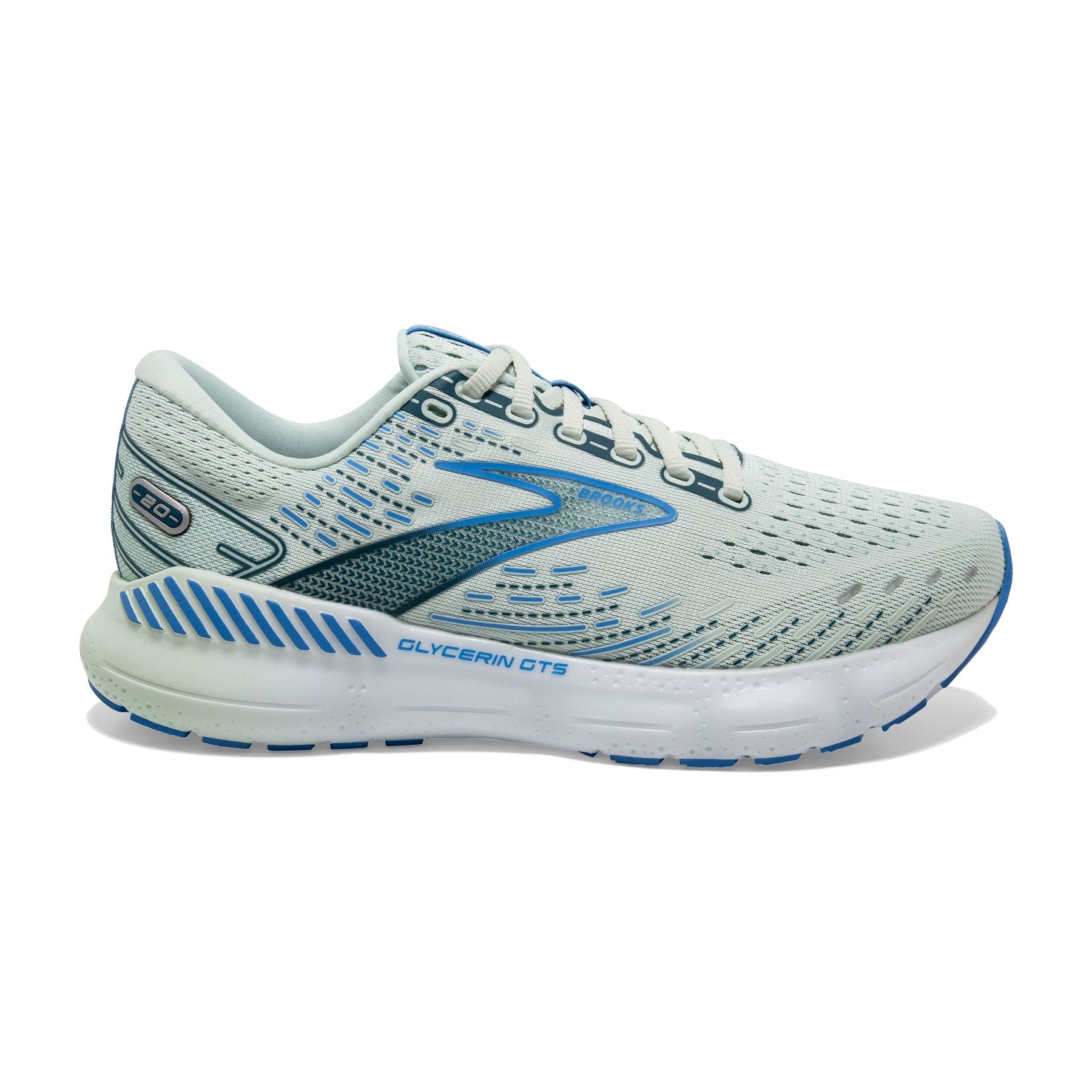 Lateral view of the Women's Glycerin GTS 20 in the color Blue Glass/Marina/Legion Blue