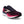 The upper of this running shoe is mostly all black, but does have some bright pinkish specks.