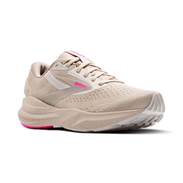 A beige Brooks logo is in the middle of the upper on the lateral side. 