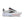 White running shoe with black and rose gold accents on a white background